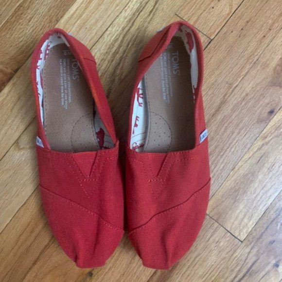 Toms Shoes Toms Red Slip On Shoes Size 9 Poshmark